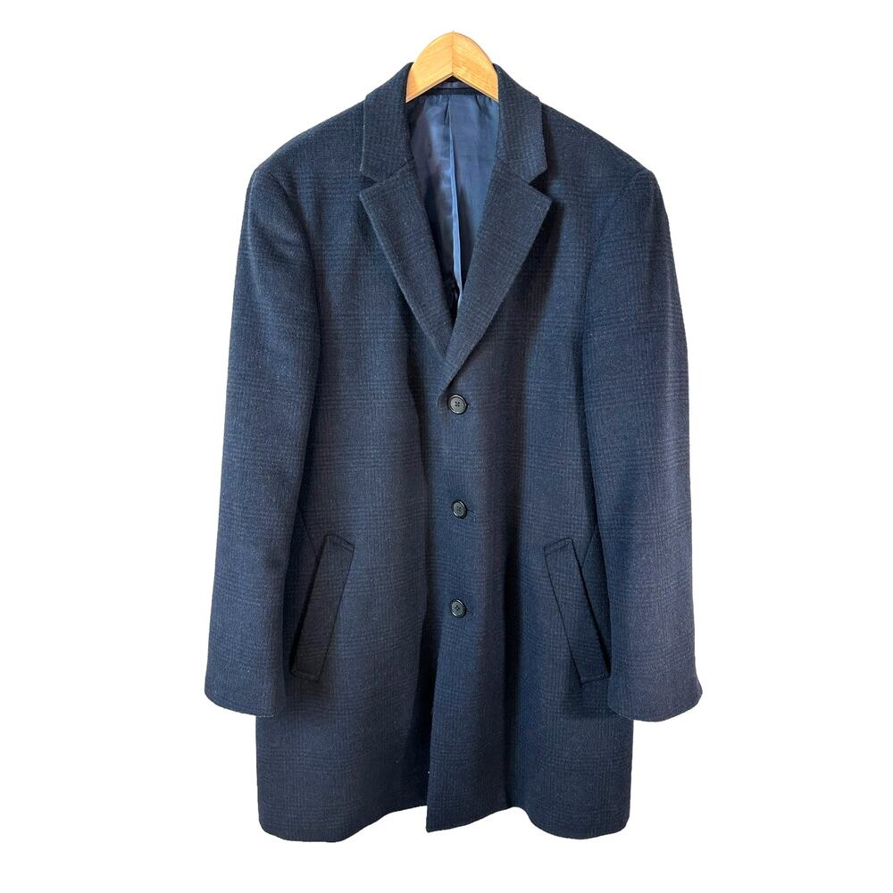 HART SCHAFFNER MARX Men's Wool Blend Coat Jacket Blue Size 40R with Flaw